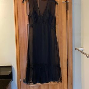 Tahari Black Silk Dress with Slip